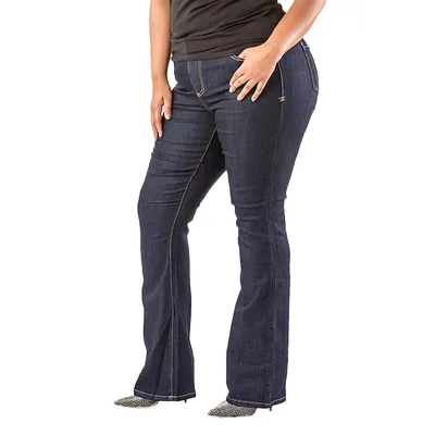 Plus Basic 5-pocket Style Slim Bootcut Jeans