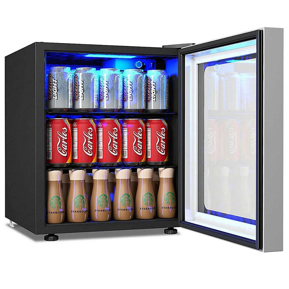 Costway 120 Can Beverage Refrigerator Beer Wine Soda Drink Cooler Mini  Fridge