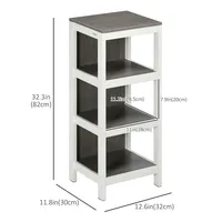 Floor Standing 4 Tier Bathroom Storage Shelf, Display Rack