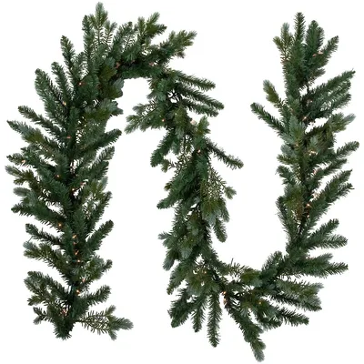 9' X 14" Pre-lit Blue Spruce Artificial Christmas Garland, Clear Lights