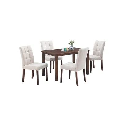 Modern Trends Clare Beige 5pc Solid Wood Dining Set