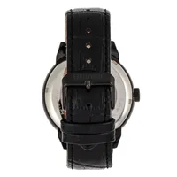 Automatic Sanford Semi-skeleton Leather-band Watch