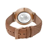 Men's Classic Stainless Steel Watch In Rose Gold/brown
