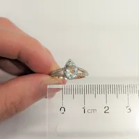 10k Yellow Gold 0.80 Ct Aquamarine Gemstone & 0.24 Cttw Diamond Halo Style Engagement Ring