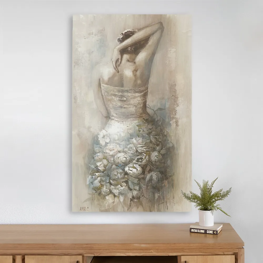 Floral Dress Woman Figure Canvas Wall Art