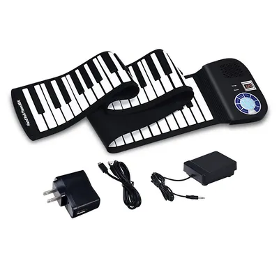 88 Key Electronic Roll Up Piano Keyboard Silicone Rechargeable W/pedal