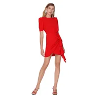 Women Mini Bodycone Fitted Woven Dress