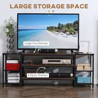 Industrial Tv Stand For Tvs Up To 60" With Storage Shelf