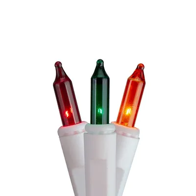 140-count Green And Red Ever Glow Chasing Mini Christmas Light Set, 34.75 Ft White Wire