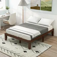 Full 14'' Wooden Bed Frame Mattress Platform Wood Slats Support