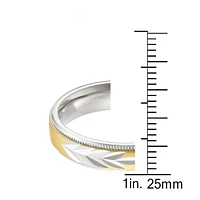 10kt Two Tone 4mm Men 12 Wedding Band