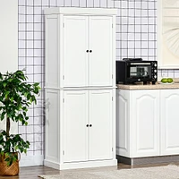 Modern Kitchen Pantry, 6-tier Shelves W/ 4 Adjustable