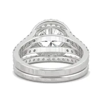 14k White Gold & 3.69 Ct. T.w. Created Moissanite Halo Ring