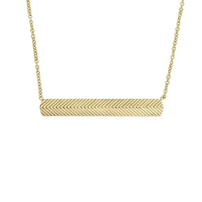 Women's Harlow Linear Texture Gold-tone Stainless Steel Chain Necklace