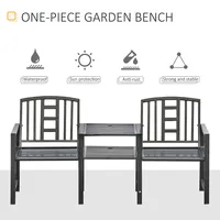 Steel Garden Bench Double Seat