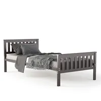 Twin Wood Platform Bed With Headboard And Footboard Mattress Foundation