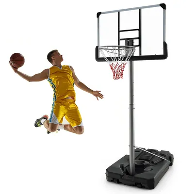64"-79" Height Adjustable Poolside Basketball Hoop Goal System With44" Backboard
