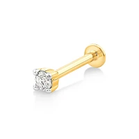 Solitaire Diamond Stud Helix Earring In 10kt Yellow Gold