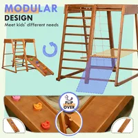 6-in-1 Kids Indoor Playground Jungle Gym For 3-10 Years Old