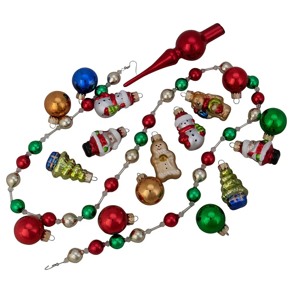 Northlight 18ct Red And Green Beaded Garland With Christmas