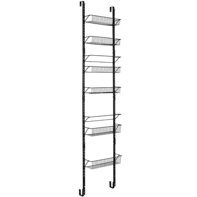 Over The Door Pantry Organizer Wall Mounted Spice Rack W/ 6 Adjustable Shelves