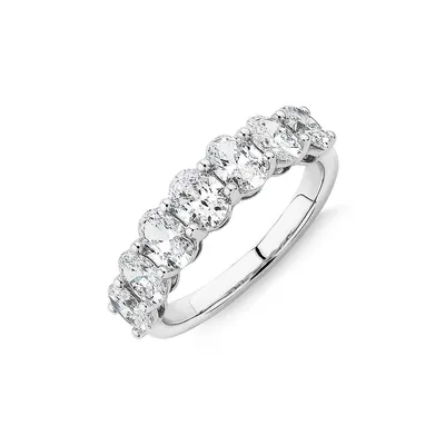Wedding Band With 2.00 Carat Tw Laboratory Grown Diamonds In 14kt White Gold
