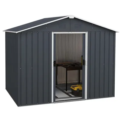 5.7 Ft X 7.5 Ft Outside Storage Shed Double Door Outdoor Tool House Withair Window