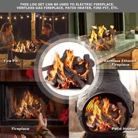 10pcs Ceramic Wood Logs Gas Fireplace Imitation Wood Propane Firepit Logs