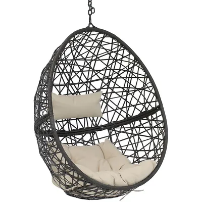 Caroline Hanging Egg Chair - Resin Wicker - Cushions