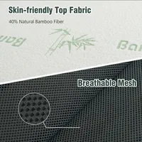 76''x 31''x 4''tri Folding Foam Mattress W/ Bamboo Fiber Cover & Handle
