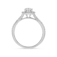 Canadian Dreams 14k White Gold 0.52 Ctw Canadian Diamond Oval Halo Ring