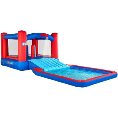 Slide N’ Splash Bounce House Inflatable Water Slide Park – Heavy-duty For Outdoor Fun, Wide Slide & Splash Pool