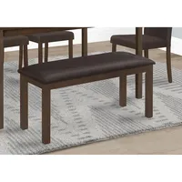 Bench, 42" Rectangular, Wood, Upholstered, Dining Room, Kitchen, Entryway, Transitional