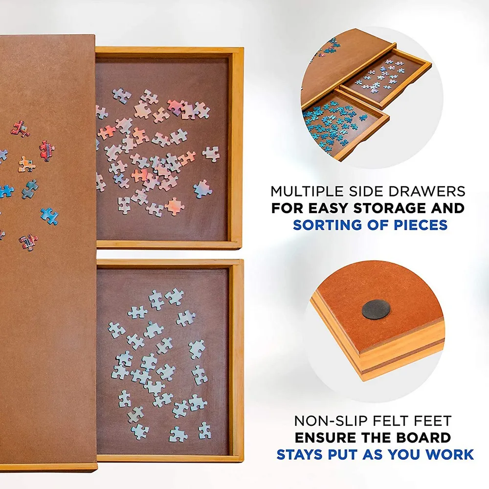 1500 Piece Wooden Jigsaw Puzzle Table - 6 Drawers, Puzzle Board
