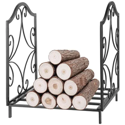 Fireplace Log Holder Wrought Iron Indoor Fire Wood Stove Stacking Rack