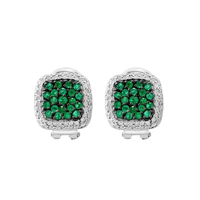 Gold Diamond Emerald Earrings