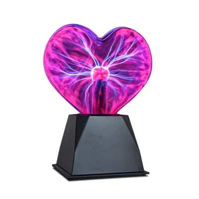 Plasma Ball 8 Inch, Heart Shape Static Electricity Ball, Plasma Lamp, Touch And Sound Sensitive Plasma Globe, Novelty Toys For Kids, Party, Home, Decoration