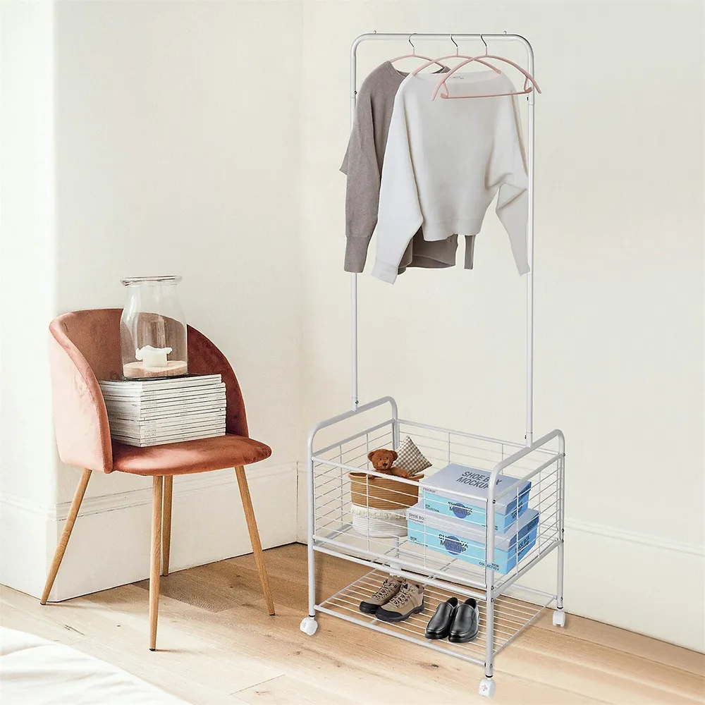 Sortwise Clothes Rack, Expandable Garment Rack Rolling Clothing Organizer Shelf Other
