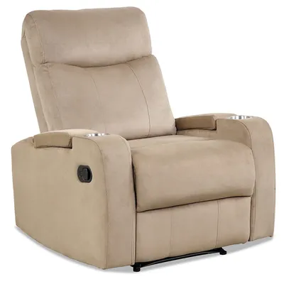 Recliner Chair Single Sofa Lounger With Arm Storage & Cup Holder