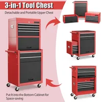 6-drawer Rolling Tool Chest Storage Cabinet W/riser