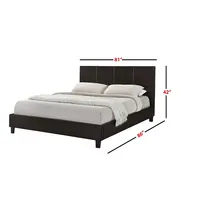 Modern Trends Espresso Uptown Pu Upholstered King Size Platform Bed (no Box Spring Required)