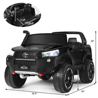 2*12v Licensed Toyota Hilux Ride On Truck Car 2-seater 4wd W/ Remote Painted Black