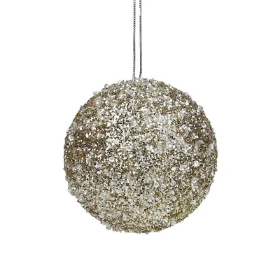 5" Gold And Silver Sequin Ball Christmas Ornament