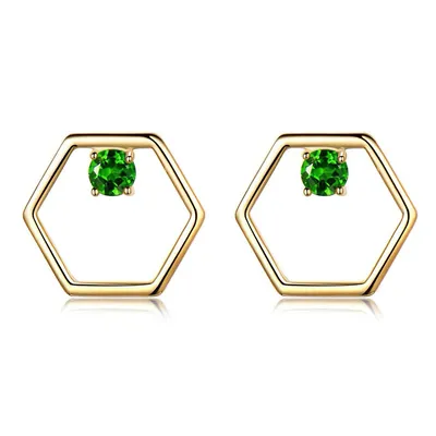 Lab Created Nano Diopside Earrings 0.925 White Sterling Silver