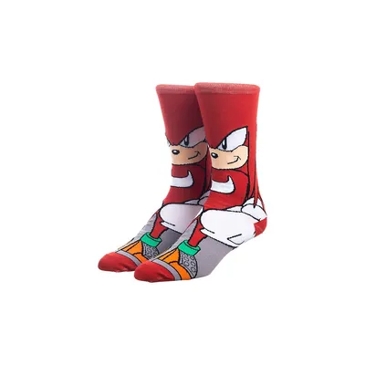 Sonic The Hedgehog Knuckles Character Men's Animigos Crew Socks