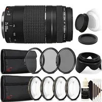 Ef 75-300mm F/4-5.6 Iii Lens + 58mm Uv Cpl Nd Kit + Macro Kit + Tulip Lens Hood + Rear & Front Cap