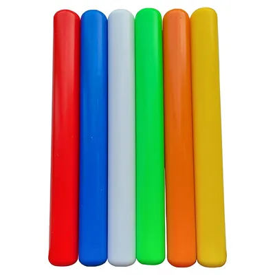 Set Of 6 Relay Batons - Hollow Coloured Sticks For Track And Field