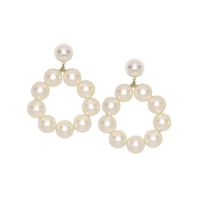 Pearl Ball Hoop Earrings