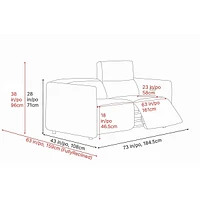 Alexandra Boucle 73" Fabric Dual-recliner Loveseat Sofa