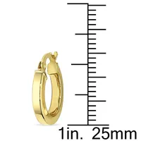 Polished Hoop Edged Earrings In 10k Yellow Gold